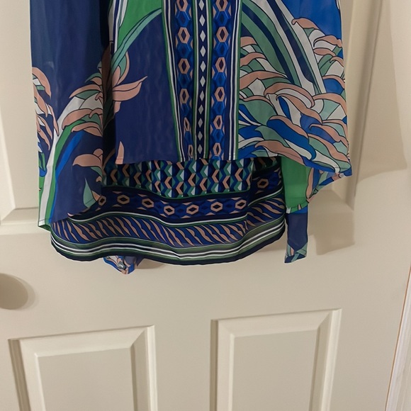 Anthropologie Maeve Laurel Silk Dress S blue green unique - Picture 9 of 9